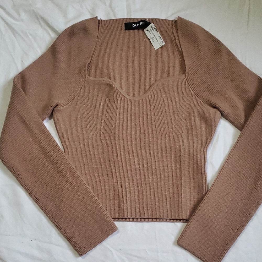 Do+Be Brown Long Sleeve Top